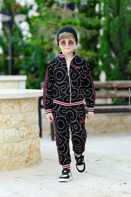 חליפת ילדים מותג  BOSS הדפס 